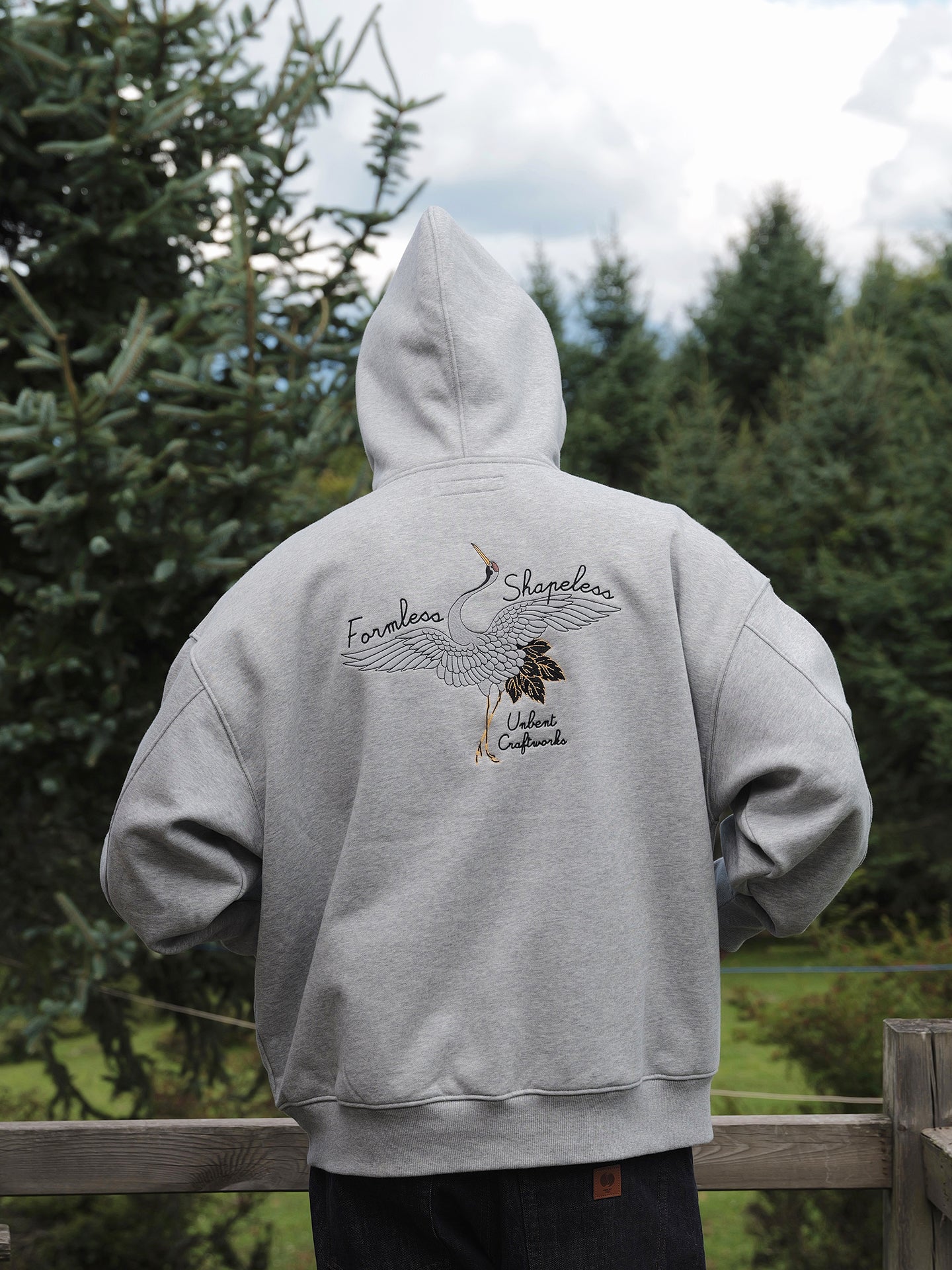 440G裏起毛・“スカジャン”刺繍・ヘビーウェイトフーディー N6089