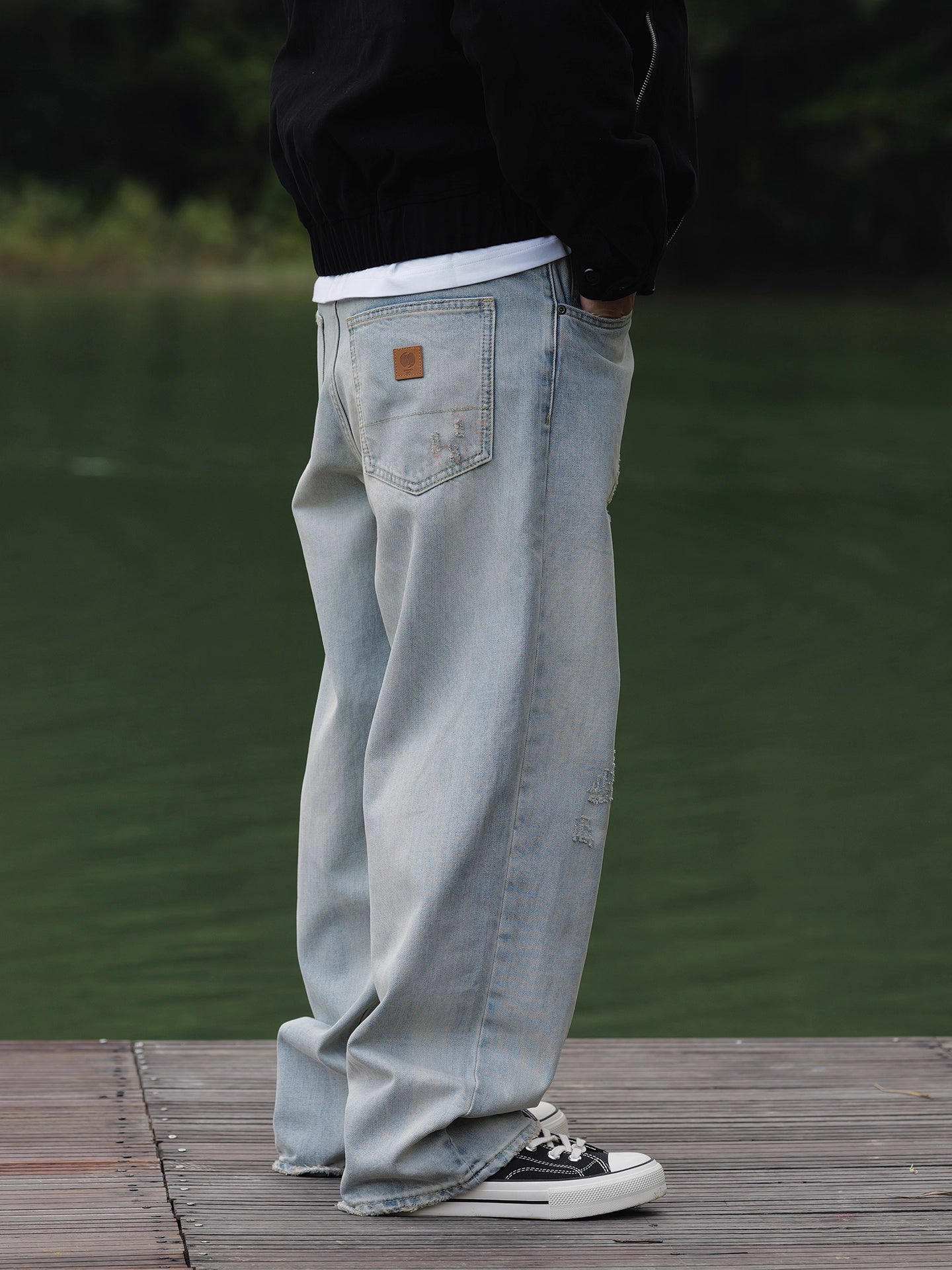 アーティザナル・ウォッシュ / カーブド・ストレートデニム　N6128