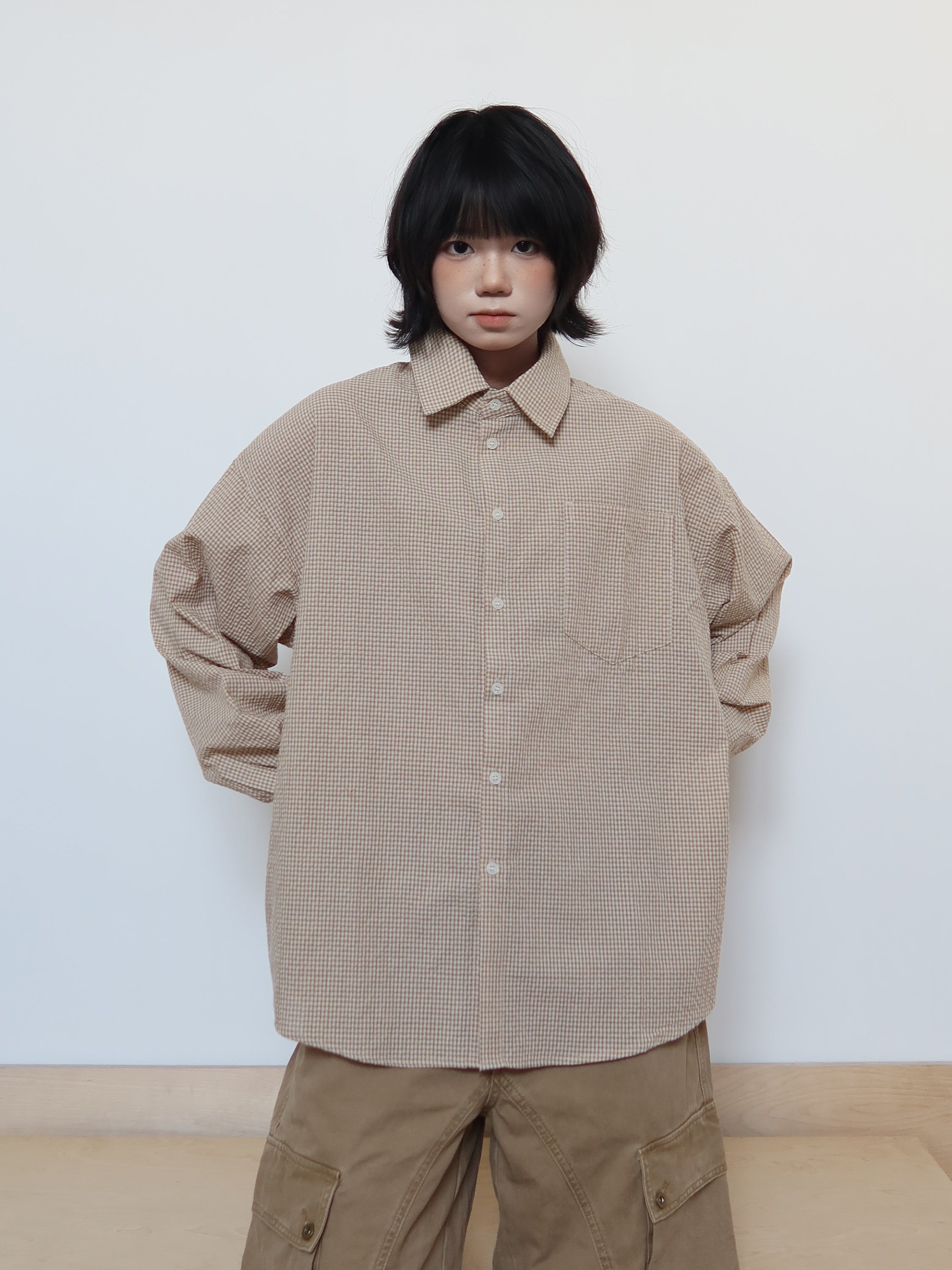 ギンガムチェック・ボックスシャツ N6161