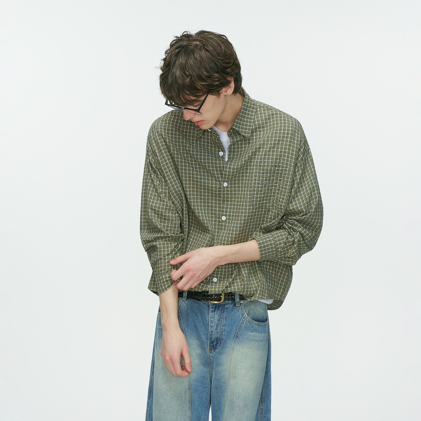 コットン グラフチェック リラックスシャツN6335