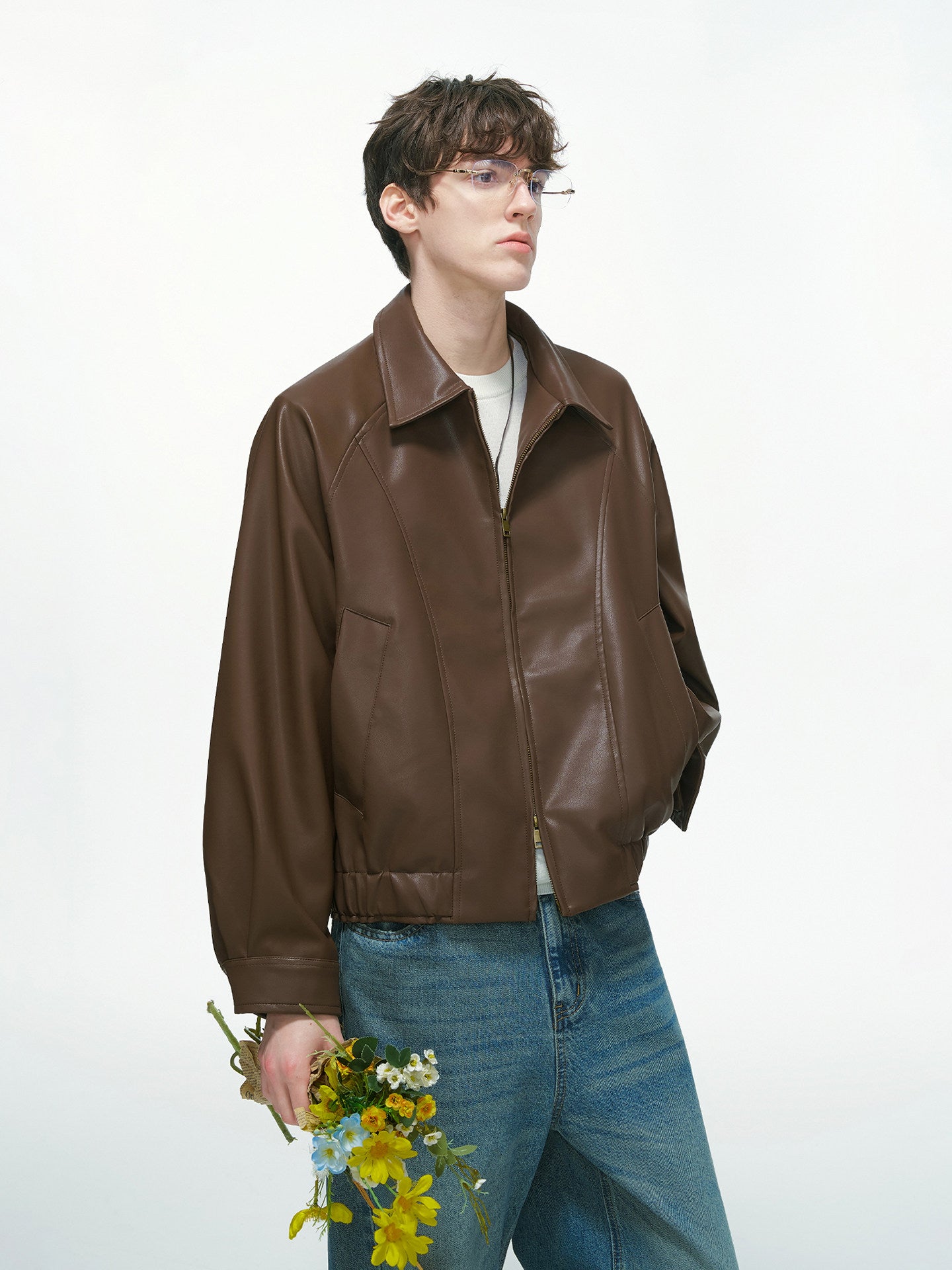 クリーンフィット ダブルジップ レザーライダース　N6350