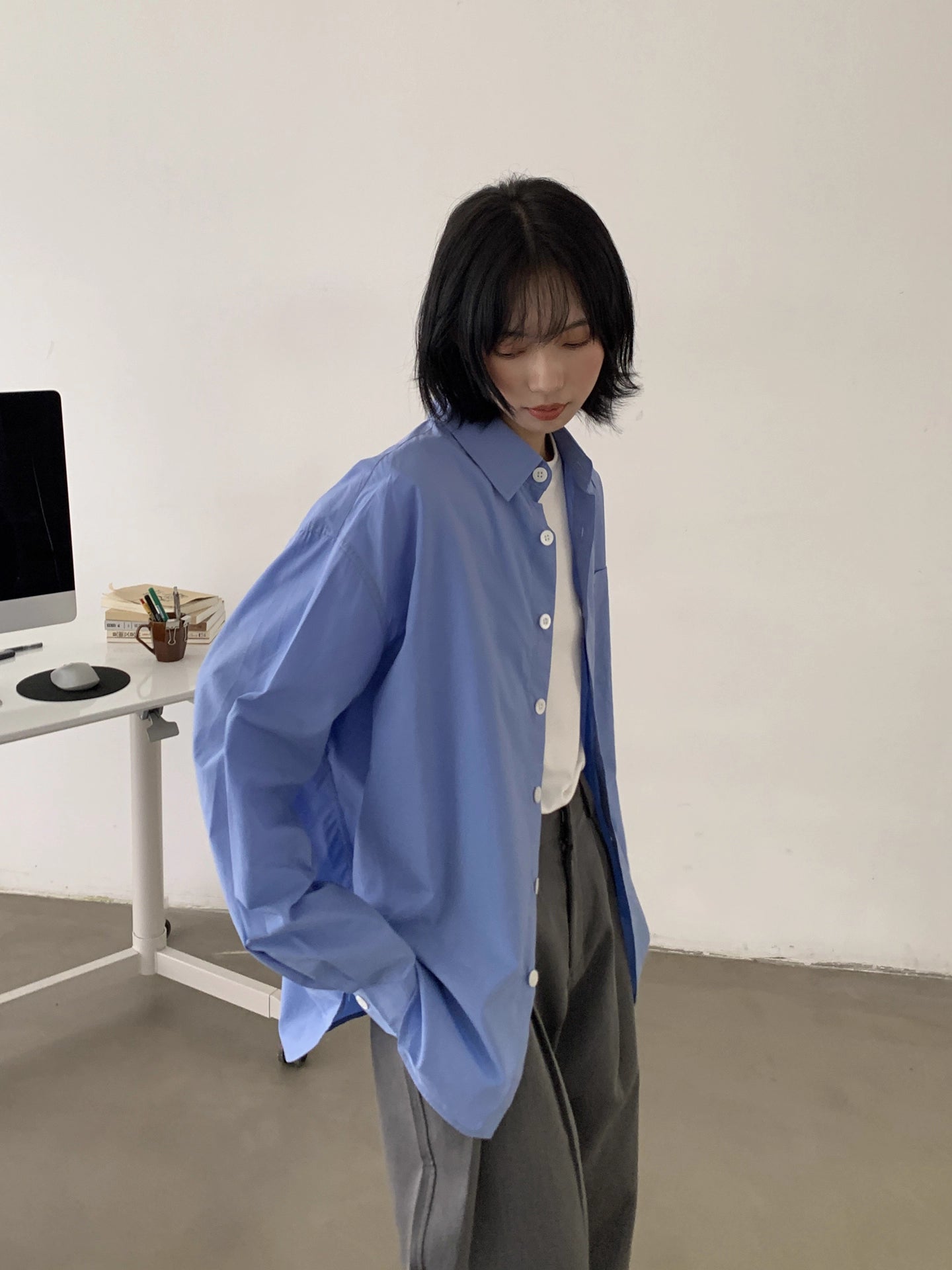極上の肌触り。「とろみ」ビッグシャツ N5967
