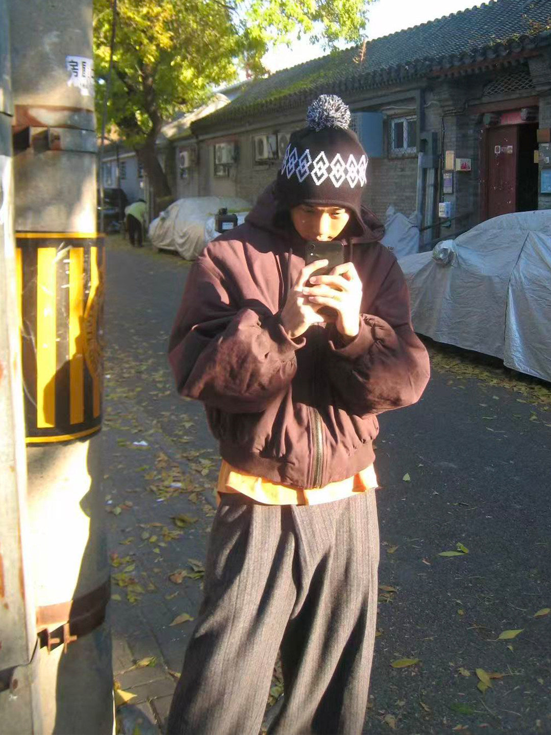 ウォッシュド ダーティレッド パデッドブルゾン N6467