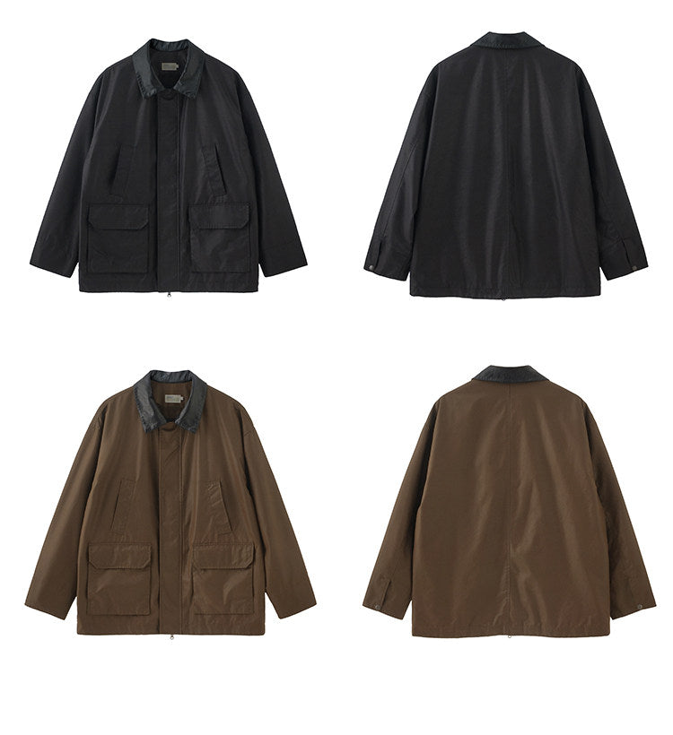 ヴィンテージレザー襟 ワークブルゾン N6669