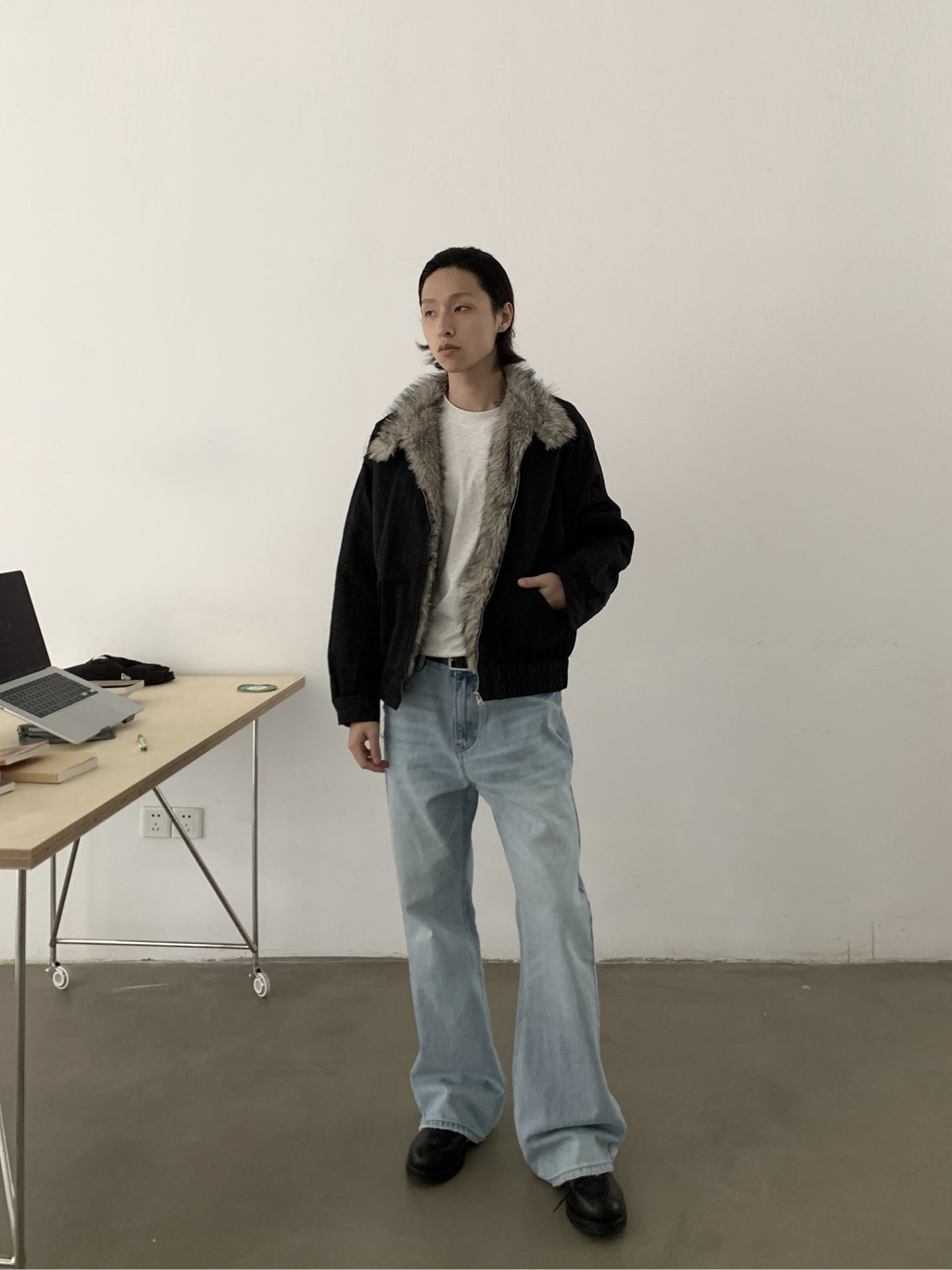 ミニマル・ボアジャケット　N6200