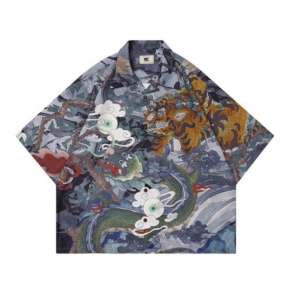Japanese pattern aloha shirt  / アロハシャツ N3770