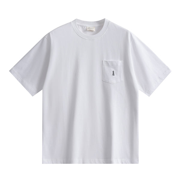 【275G】logo pocket white t-shirt   N3722