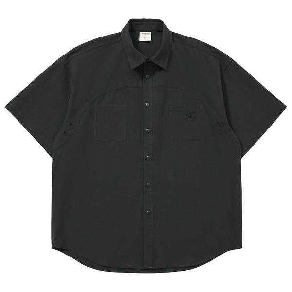 black jacquard short sleeve shirt N3534