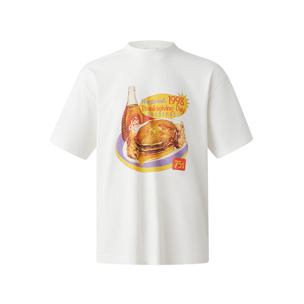 【275G】breakfast print t-shirt  / レトロプリントT N3741