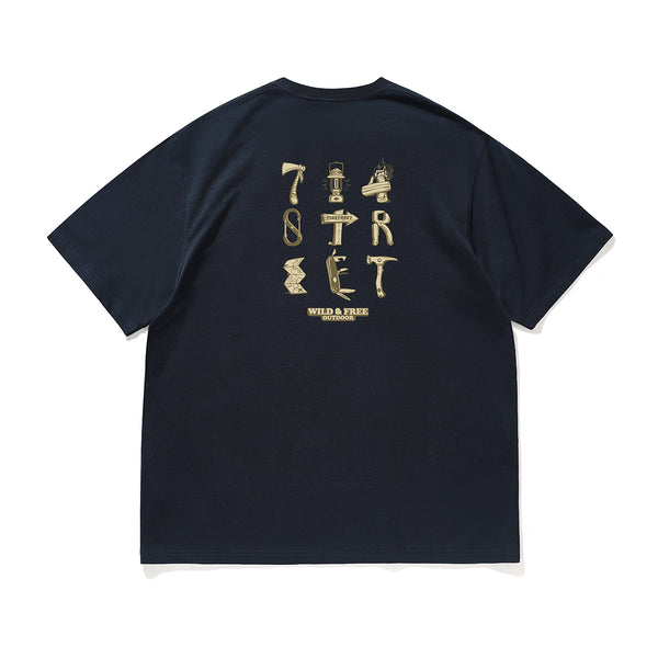 240G] campback print t-shirt N3613