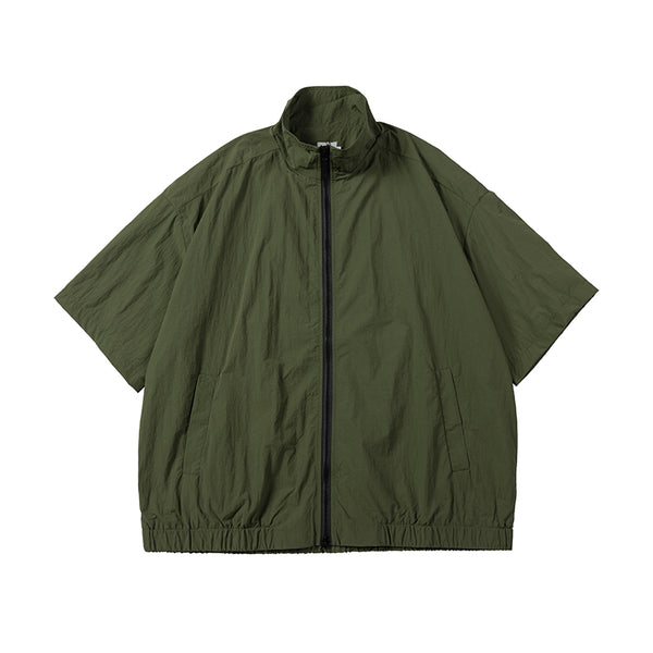 zip nylon stand collar jacket / Nylon jacket N3700