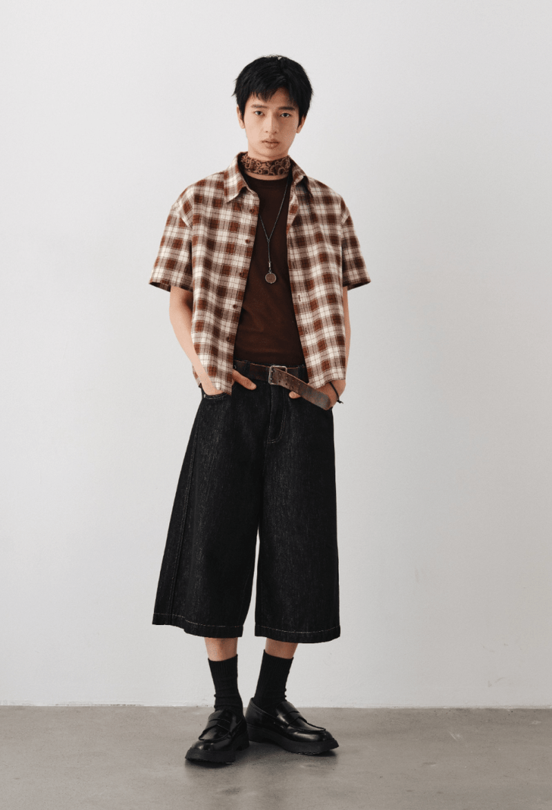 アメリカンブラウンレトロチェックシャツ / American Brown Retro Check N5531 - ファッション通販NNine（ナイン）