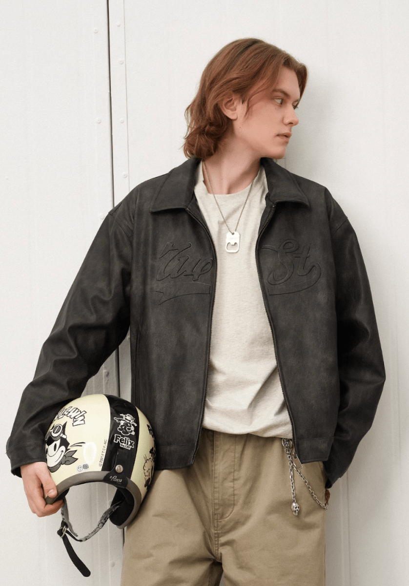american retro leather jacket N5141 - ファッション通販 NNine(ナイン)