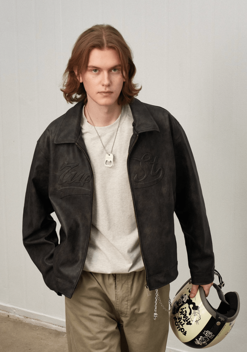 american retro leather jacket N5141 - ファッション通販 NNine(ナイン)