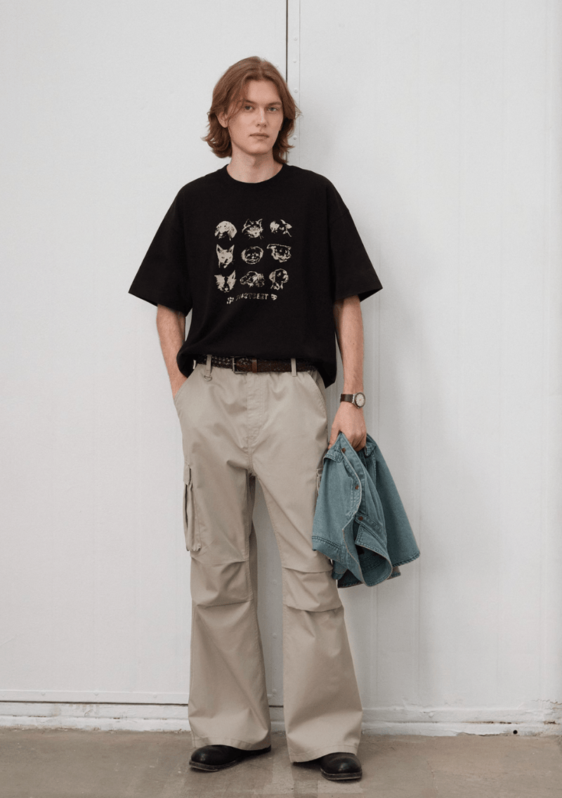 animal print t-shirt / アニマル ロゴ プリント Tシャツ 半袖 クリーン N5291 - ファッション通販 NNine(ナイン)