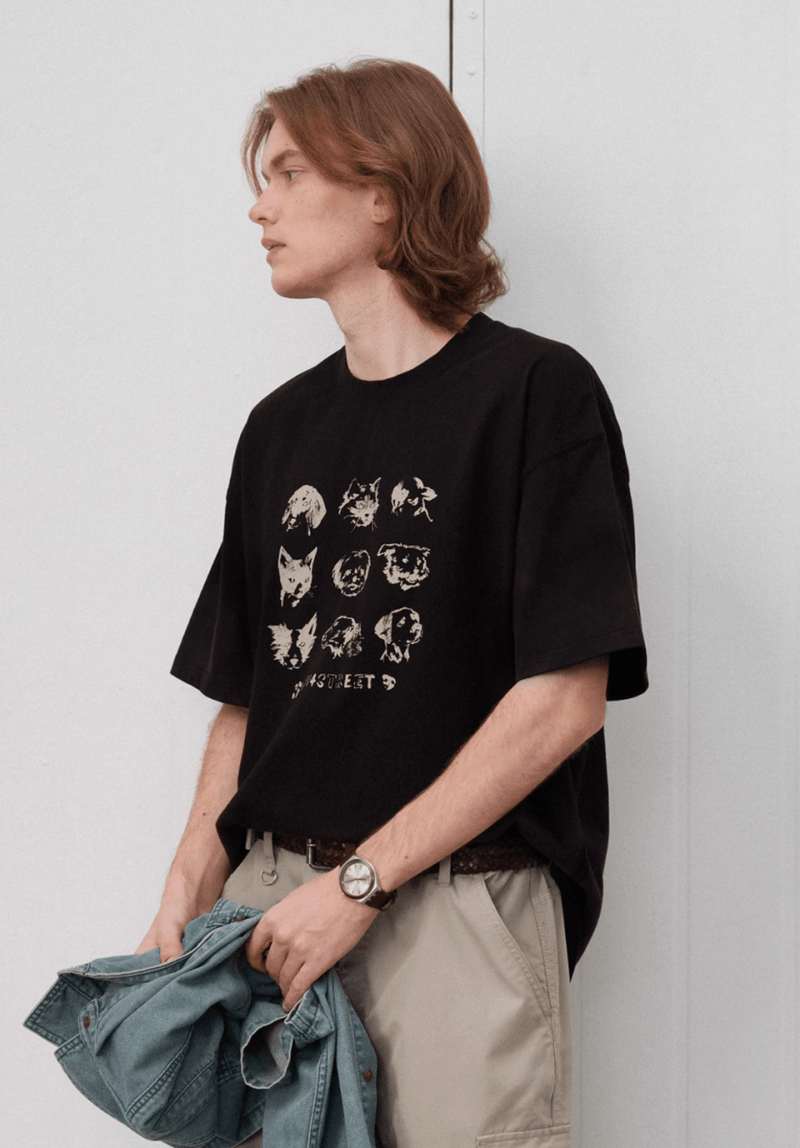 animal print t-shirt / アニマル ロゴ プリント Tシャツ 半袖 クリーン N5291 - ファッション通販 NNine(ナイン)