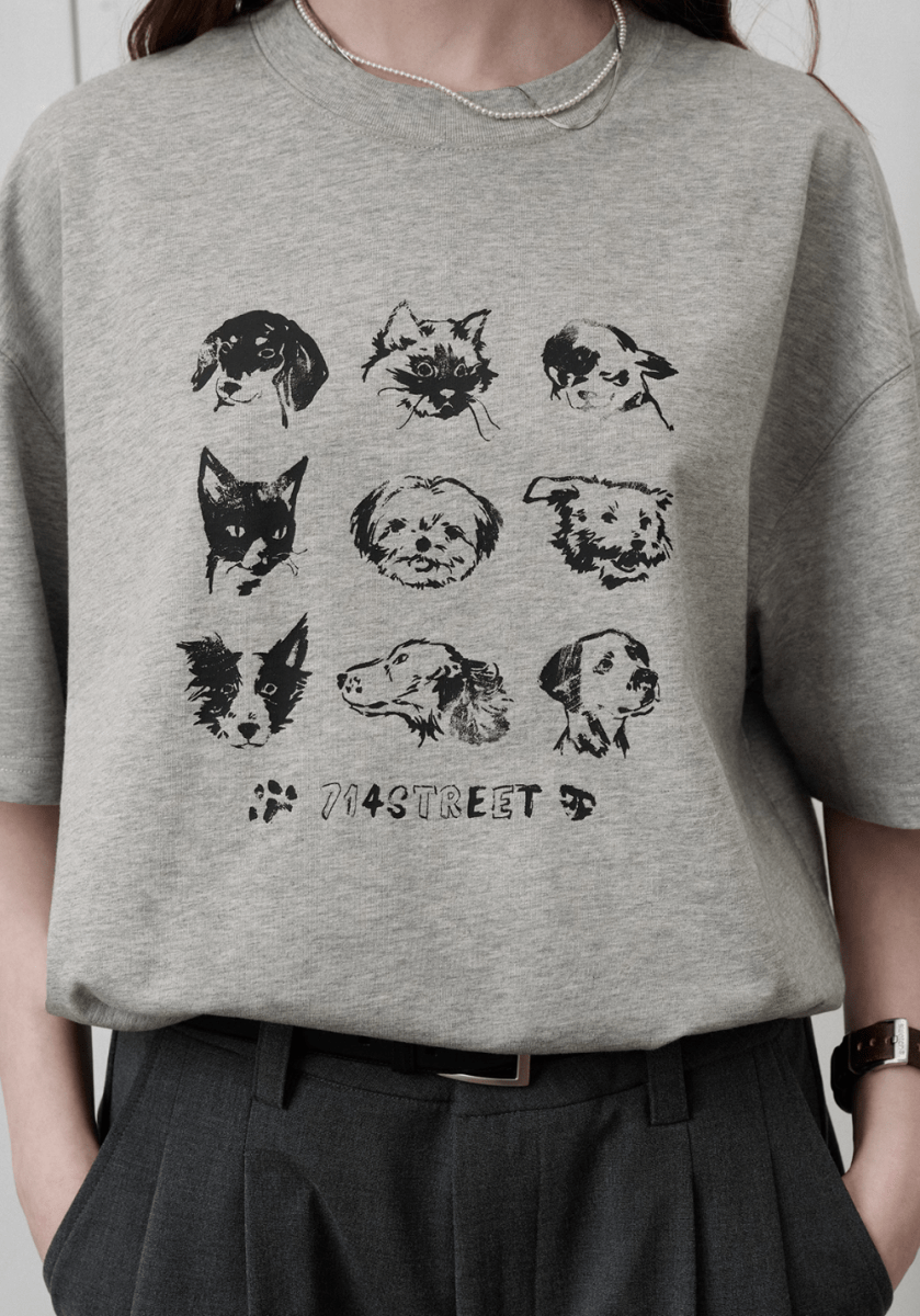 animal print t-shirt / アニマル ロゴ プリント Tシャツ 半袖 クリーン N5291 - ファッション通販 NNine(ナイン)