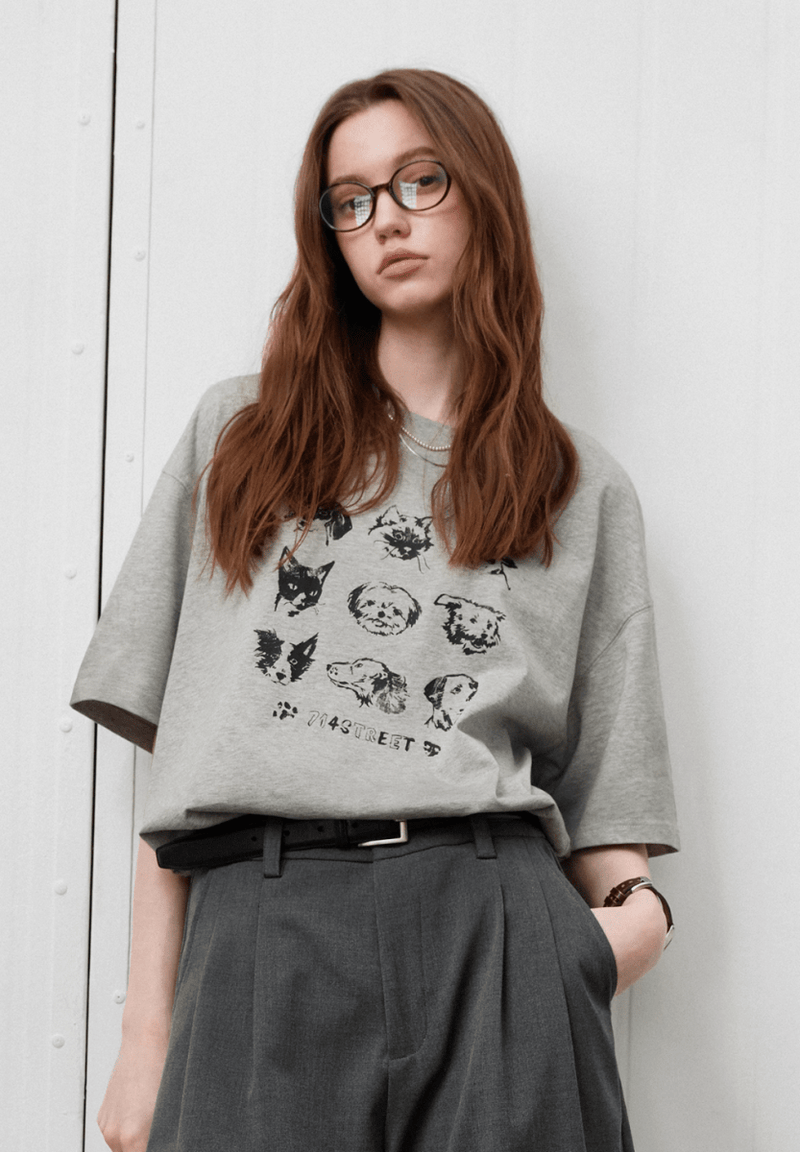 animal print t-shirt / アニマル ロゴ プリント Tシャツ 半袖 クリーン N5291 - ファッション通販 NNine(ナイン)
