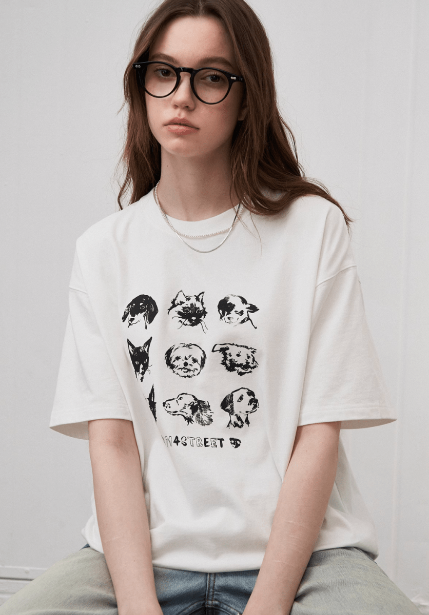animal print t-shirt / アニマル ロゴ プリント Tシャツ 半袖 クリーン N5291 - ファッション通販 NNine(ナイン)