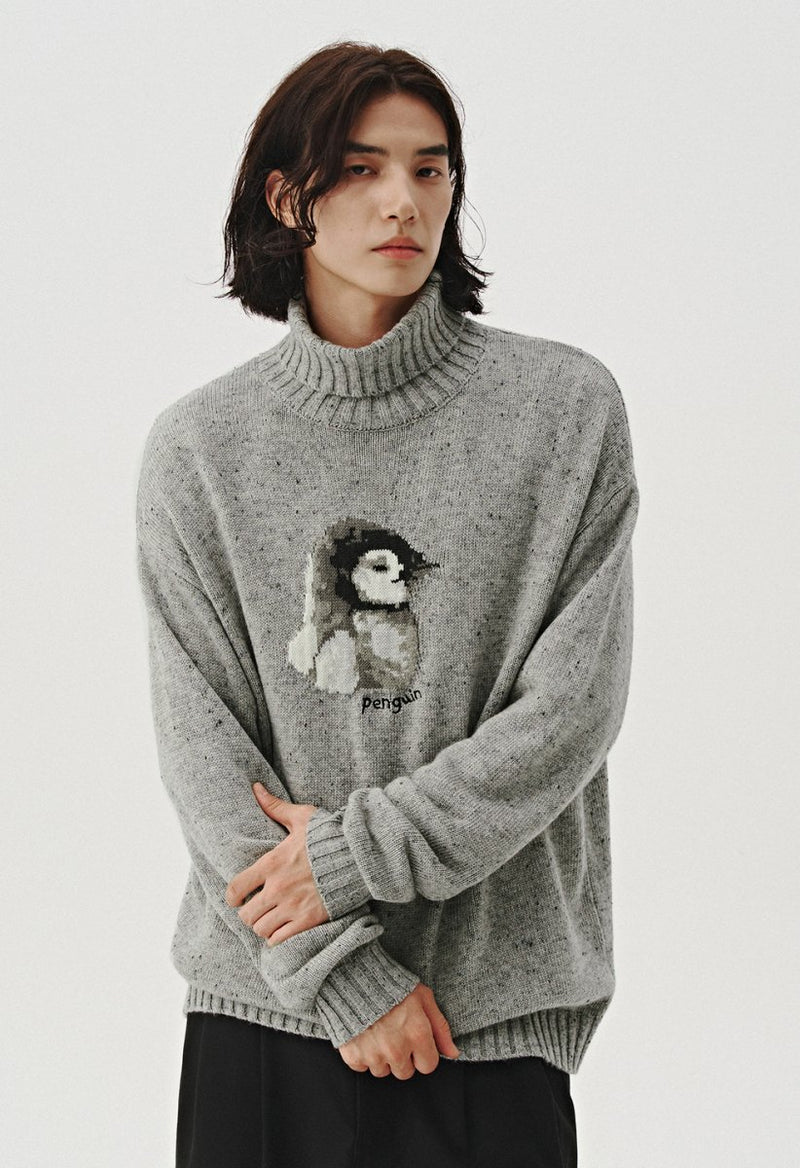 animal turtleneck knit sweater N4768 - NNine