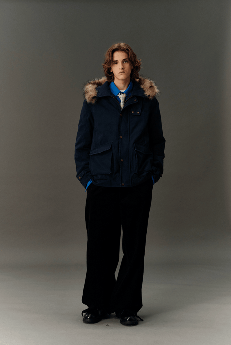 【フード取り外し可能】Attachment fur hood jacket N4829 - NNine