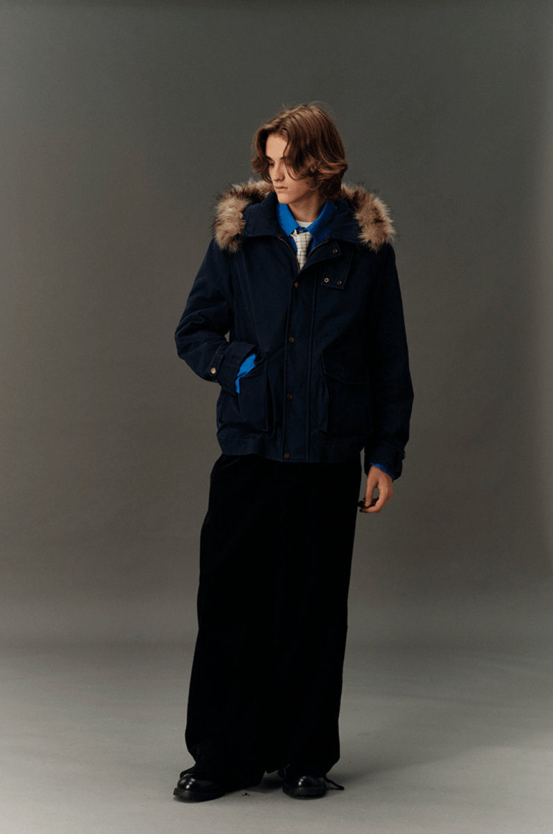 【フード取り外し可能】Attachment fur hood jacket N4829 - NNine