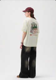 Back print T-shirt short sleeve vintage vintage style バックプリント Tシャツ 半袖 ヴィンテージ 古着風 N5297 - ファッション通販 NNine(ナイン)