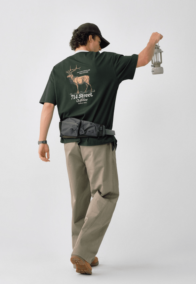 Bear Back Print T-shirt / 熊 ベア バックプリント Tシャツ 半袖 アメカジ N5298 - ファッション通販 NNine(ナイン)
