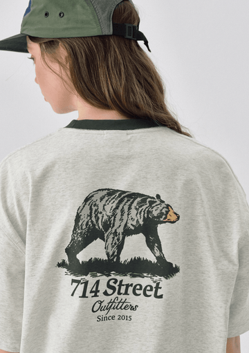 Bear Back Print T-shirt / 熊 ベア バックプリント Tシャツ 半袖 アメカジ