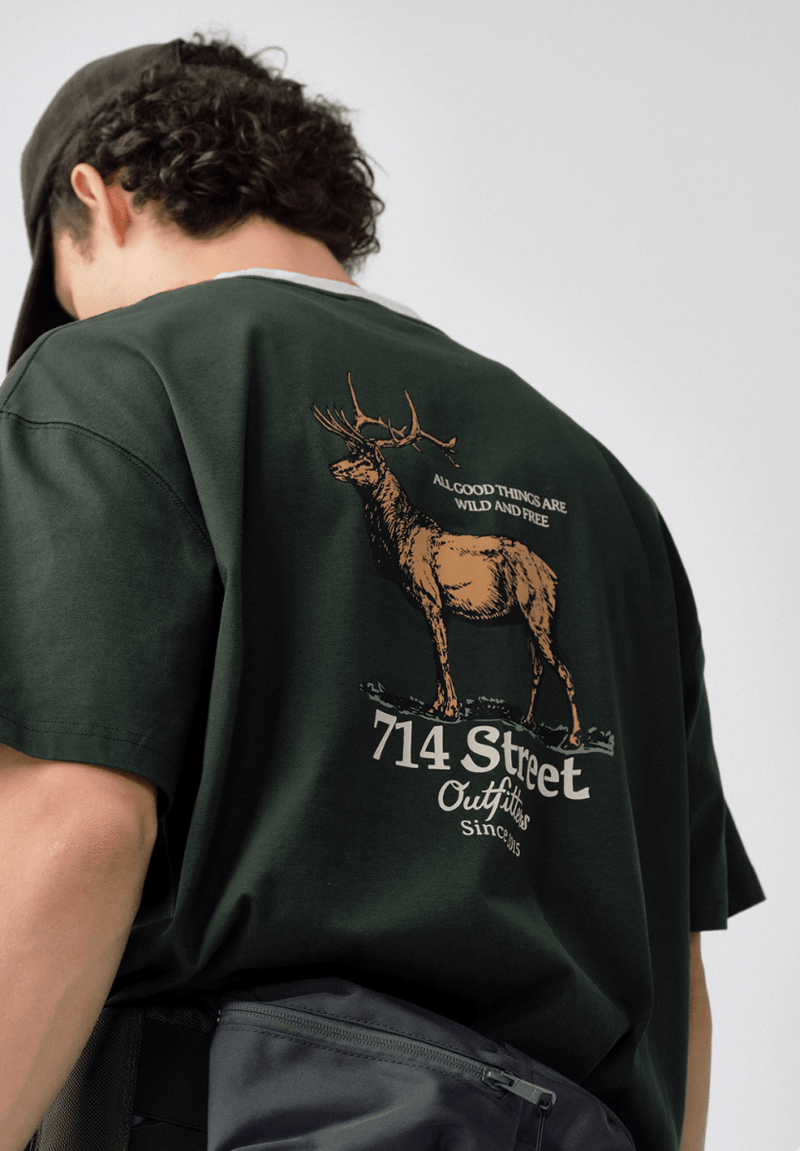 Bear Back Print T-shirt / 熊 ベア バックプリント Tシャツ 半袖 アメカジ N5298 - ファッション通販 NNine(ナイン)