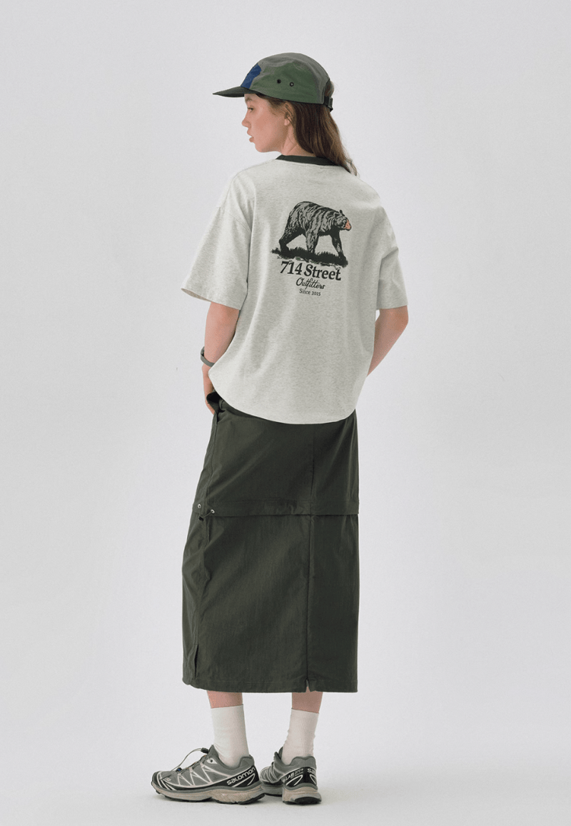 Bear Back Print T-shirt / 熊 ベア バックプリント Tシャツ 半袖 アメカジ N5298 - ファッション通販 NNine(ナイン)