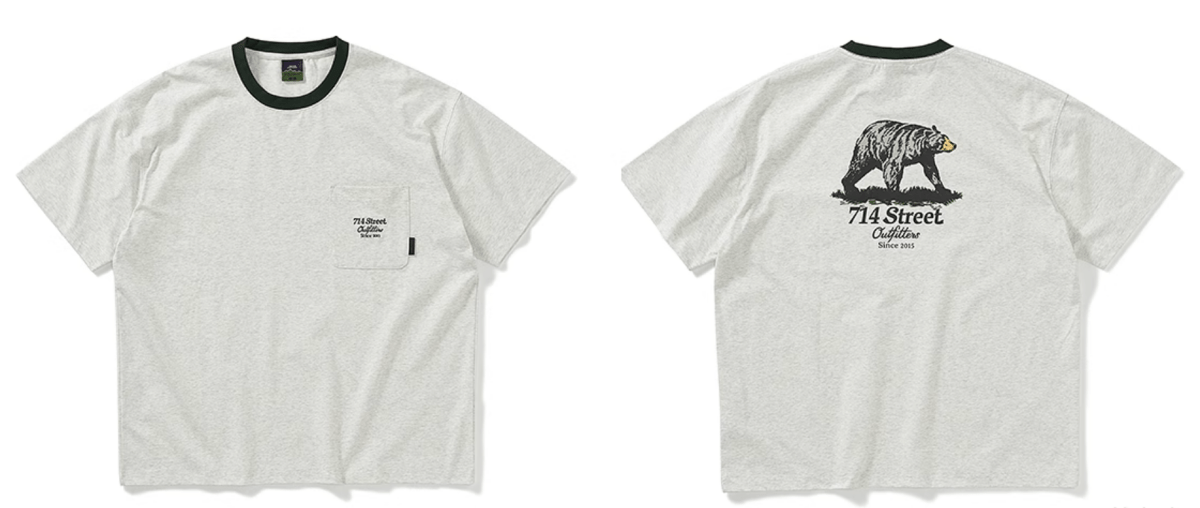 Bear Back Print T-shirt / 熊 ベア バックプリント Tシャツ 半袖 アメカジ N5298 - ファッション通販 NNine(ナイン)