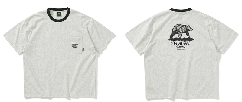Bear Back Print T-shirt / 熊 ベア バックプリント Tシャツ 半袖 アメカジ N5298 - ファッション通販 NNine(ナイン)