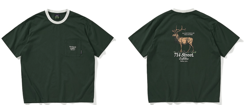 Bear Back Print T-shirt / 熊 ベア バックプリント Tシャツ 半袖 アメカジ N5298 - ファッション通販 NNine(ナイン)
