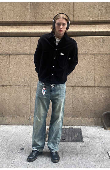 Black Retro Corduroy Shirt / コーデュロイシャツ N2605 – NNine