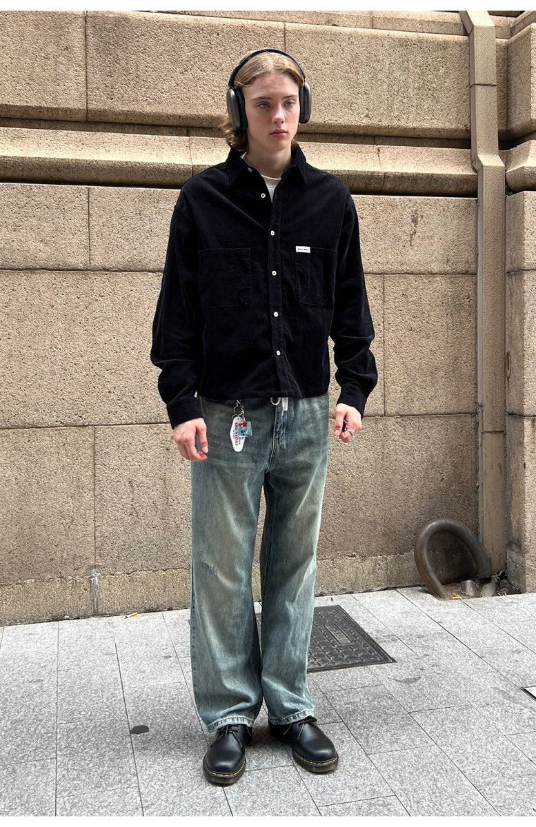 Black Retro Corduroy Shirt / コーデュロイシャツ N2605 - NNine