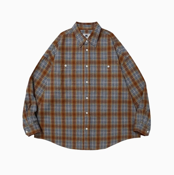 Brushed plaid long sleeve shirt N4309 - NNine