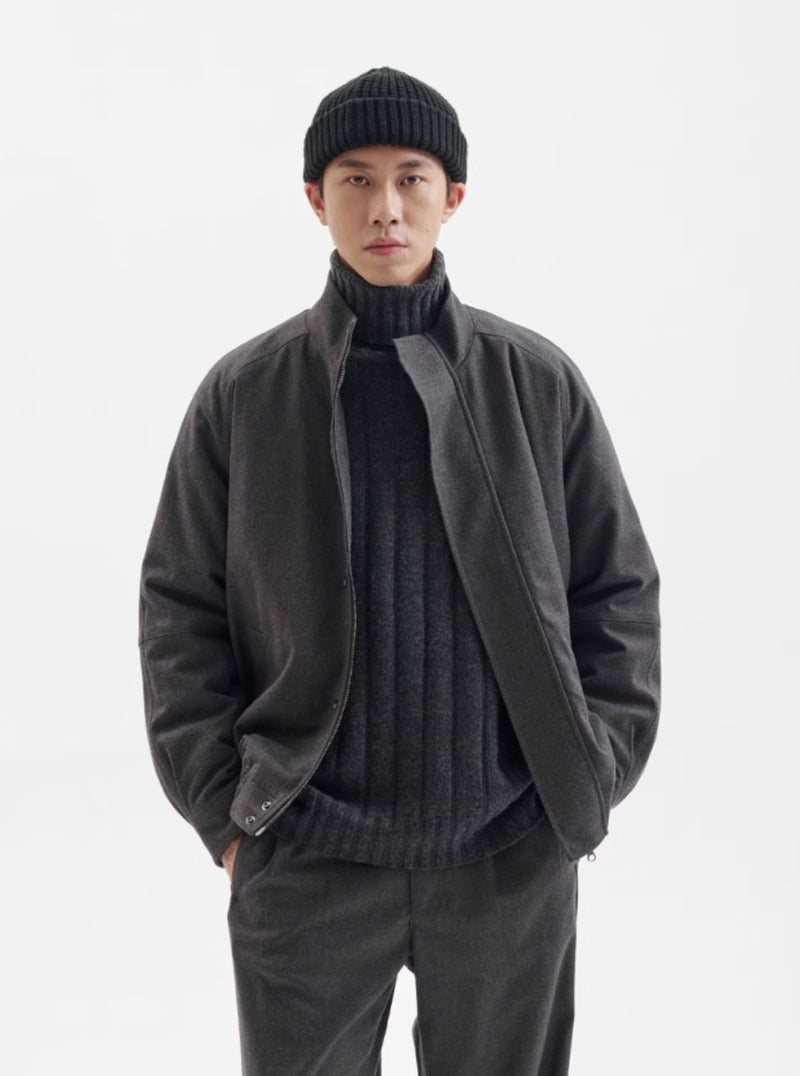 brushed stand collar jacket / テック繊維ダウン入りジャケット N4510 - NNine