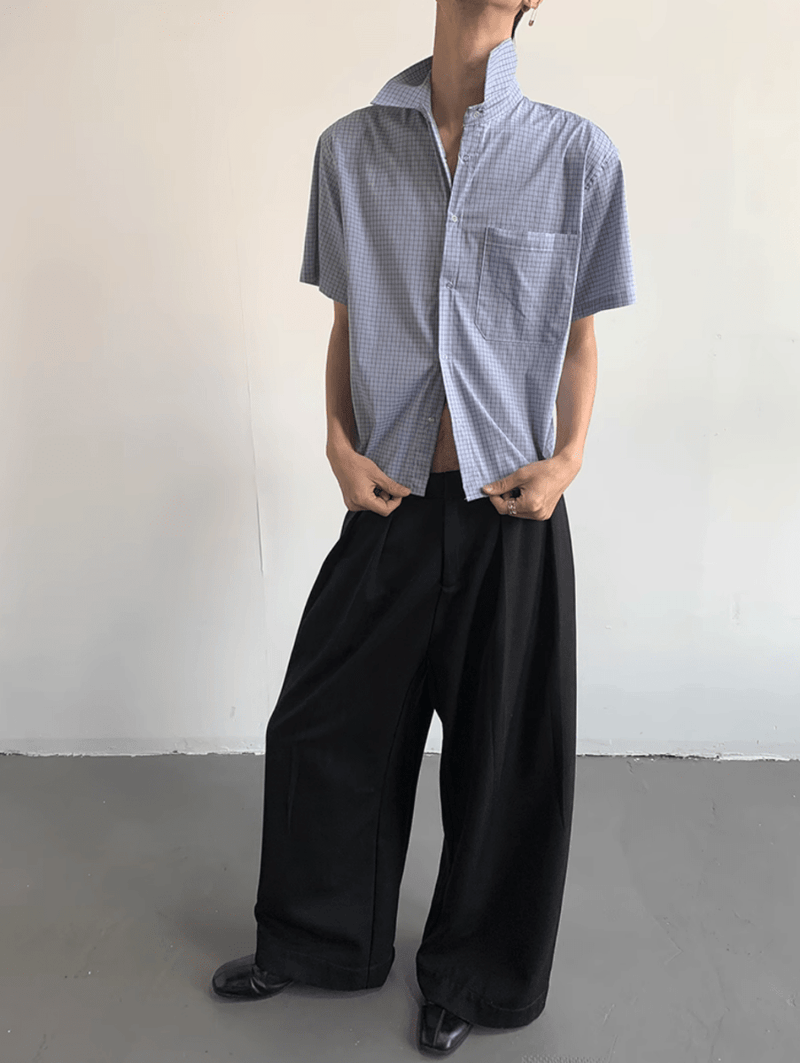 カジュアルチェック半袖シャツ / Casual Check Short Sleeve Shirt N5526 - ファッション通販NNine（ナイン）