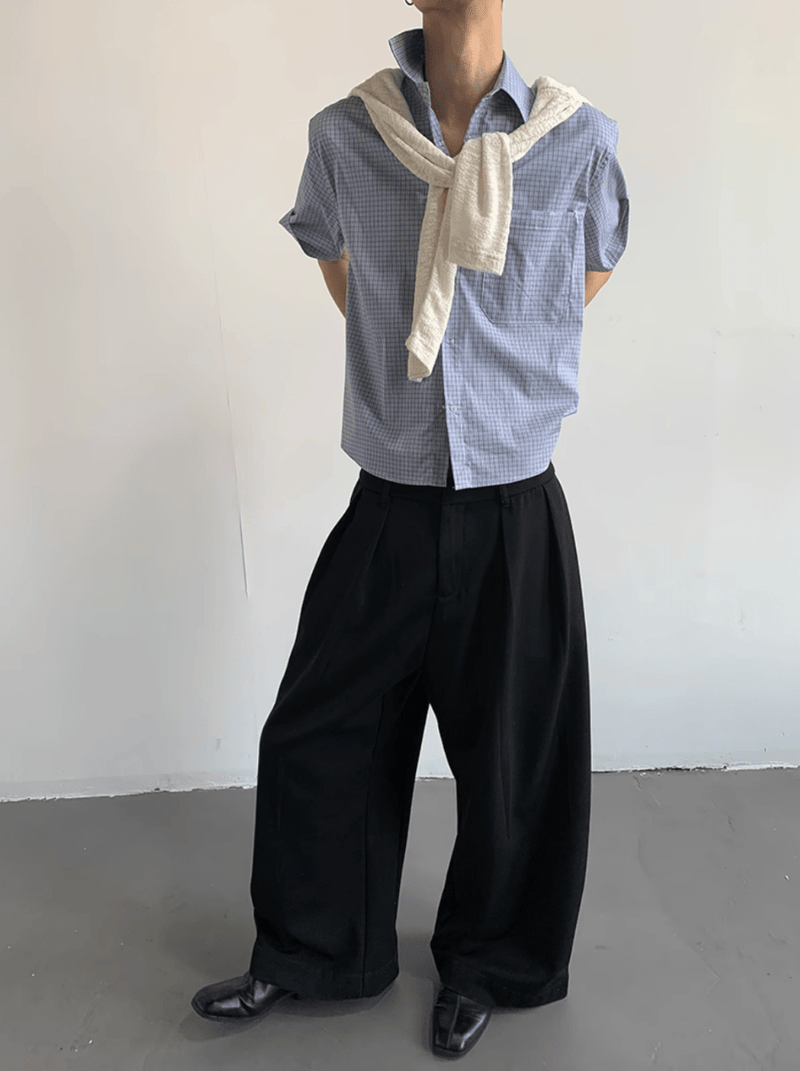 カジュアルチェック半袖シャツ / Casual Check Short Sleeve Shirt N5526 - ファッション通販NNine（ナイン）