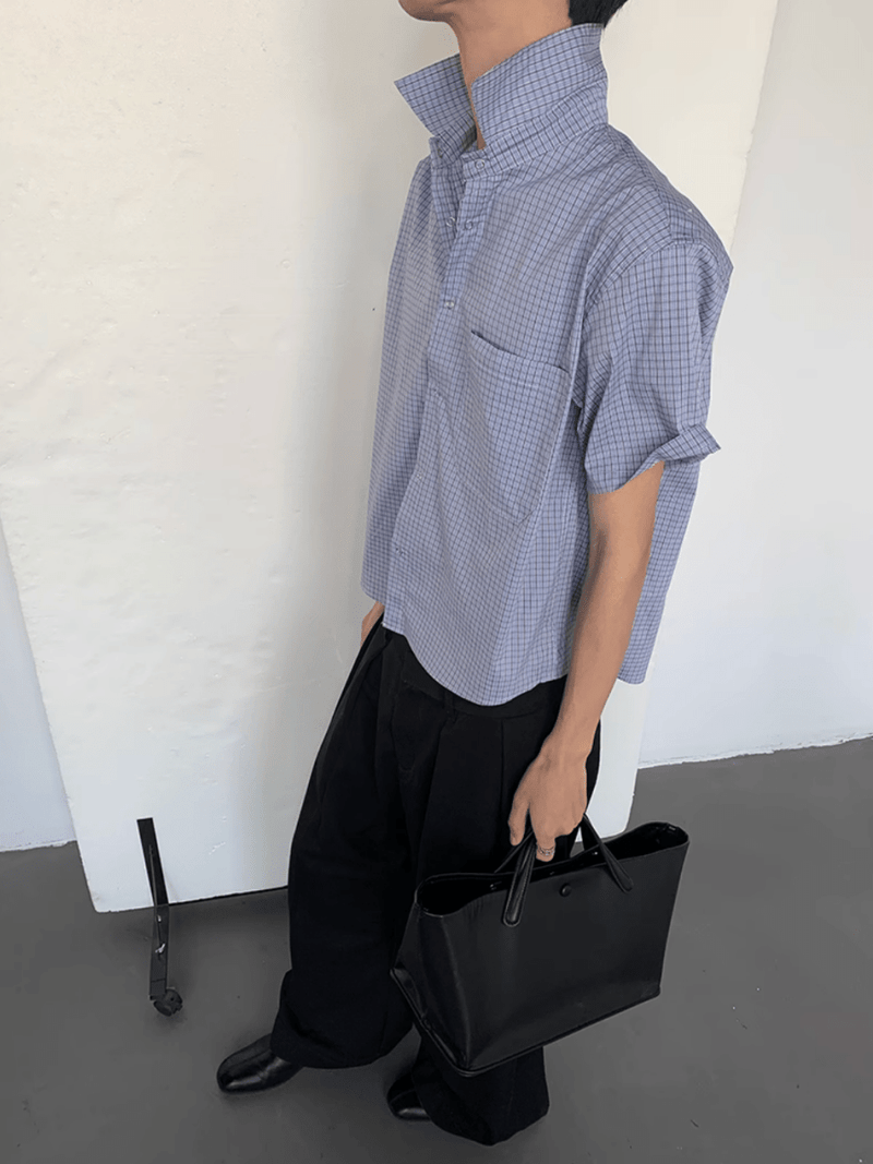 カジュアルチェック半袖シャツ / Casual Check Short Sleeve Shirt N5526 - ファッション通販NNine（ナイン）