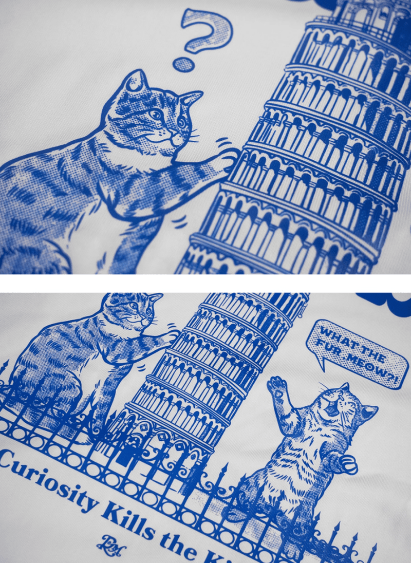 Cat tower print T-shirt N5268 - ファッション通販 NNine(ナイン)