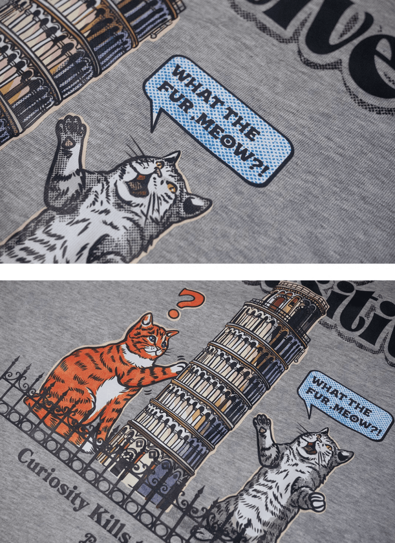 Cat tower print T-shirt N5268 - ファッション通販 NNine(ナイン)