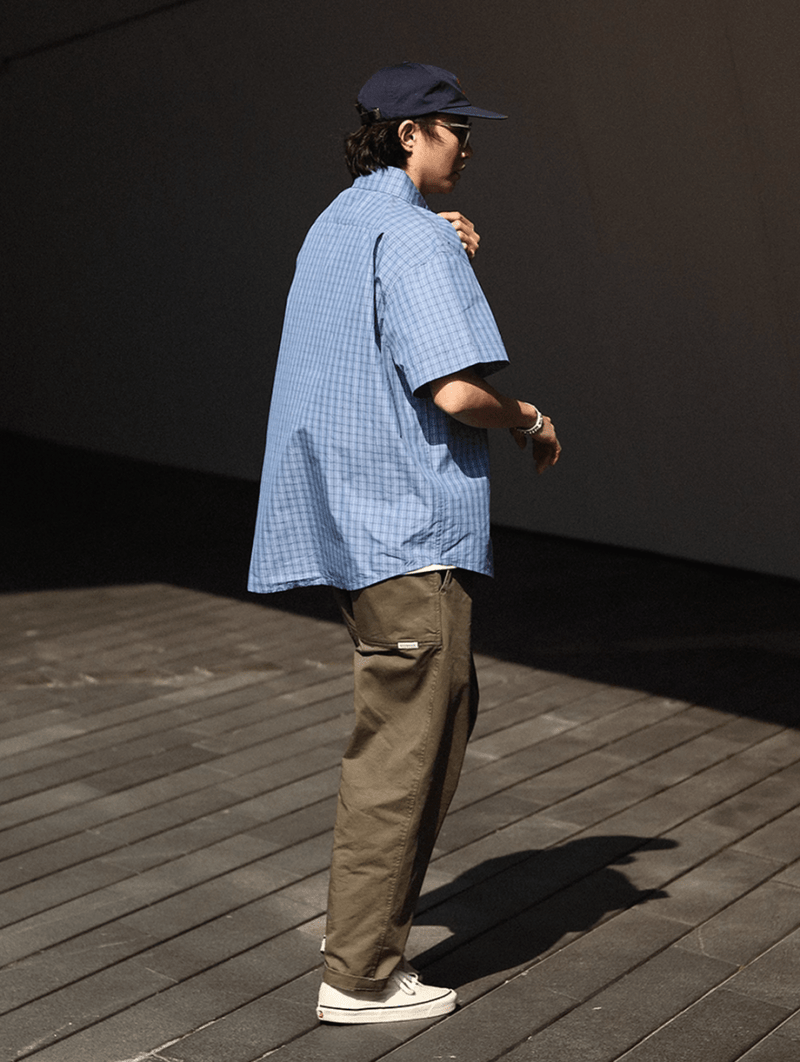 Check Shirt Cotton Loose Fit / チェックシャツ 半袖 コットン ゆったり レトロ N5319 - ファッション通販 NNine(ナイン)