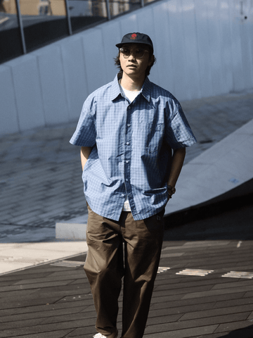 Check Shirt Cotton Loose Fit / Check Shirt Short Sleeve Cotton