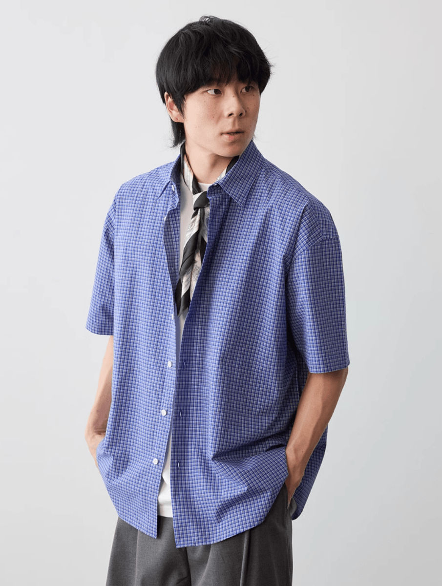 Check Shirt Cotton Loose Fit / チェックシャツ 長袖 コットン ゆったり 夏 N5322 - ファッション通販 NNine(ナイン)