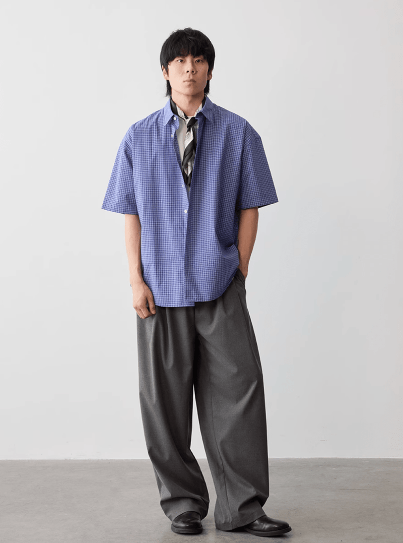 Check Shirt Cotton Loose Fit / チェックシャツ 長袖 コットン ゆったり 夏 N5322 - ファッション通販 NNine(ナイン)