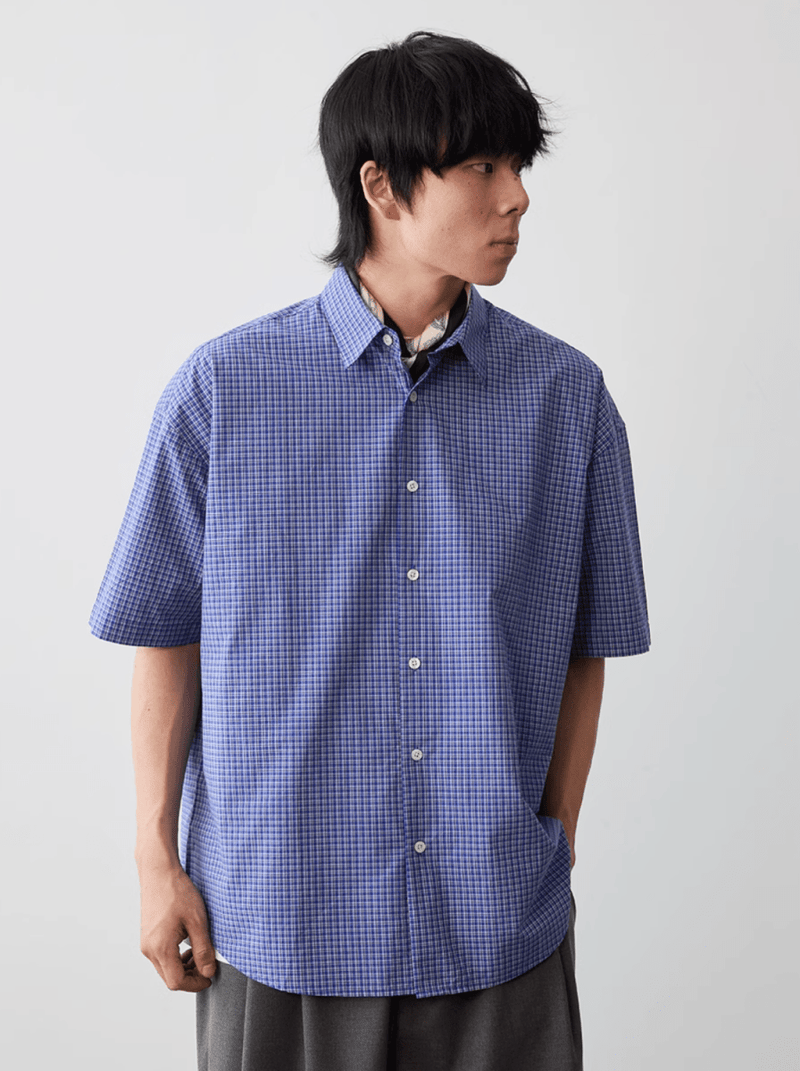 Check Shirt Cotton Loose Fit / チェックシャツ 長袖 コットン ゆったり 夏 N5322 - ファッション通販 NNine(ナイン)