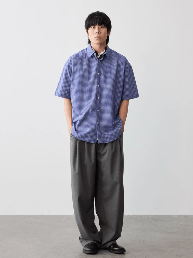 Check Shirt Cotton Loose Fit / チェックシャツ 長袖 コットン ゆったり 夏 N5322 - ファッション通販 NNine(ナイン)