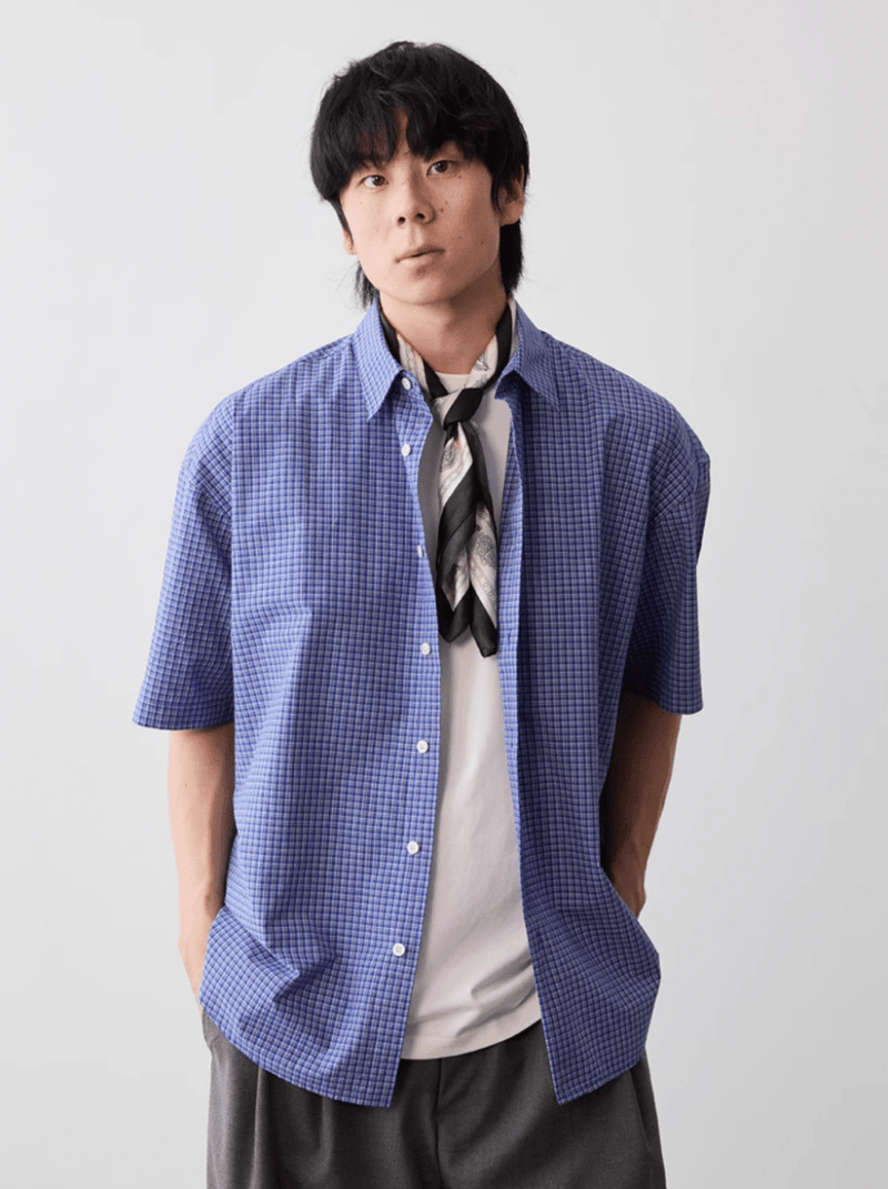 Check Shirt Cotton Loose Fit / チェックシャツ 長袖 コットン ゆったり 夏 N5322 - ファッション通販 NNine(ナイン)